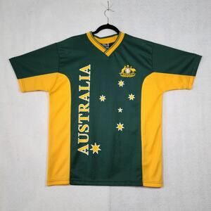 Australia Rugby Union Jersey V-neck Green/Gold, Men Size XL, EUC